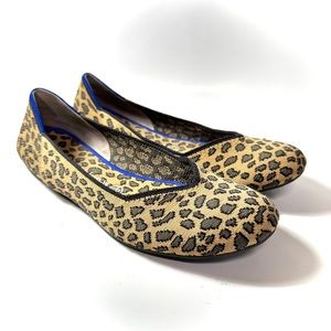 Rothy’s The Flat Leopard round toe ballerina flats shoes tan *retired*/9.5